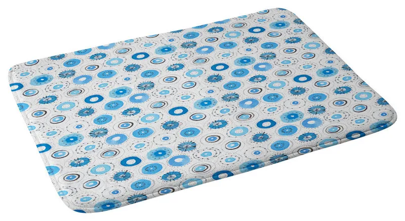 Cori Dantini Middy Polka Blue Memory Foam Bath Mat