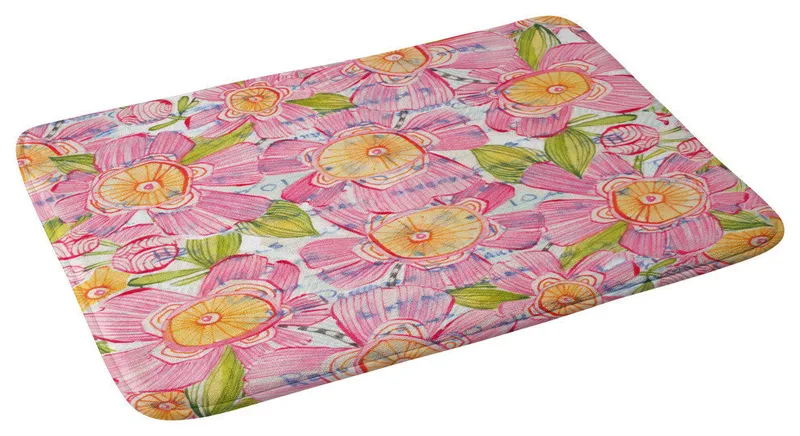 Cori Dantini Pinky Blooms Memory Foam Bath Mat