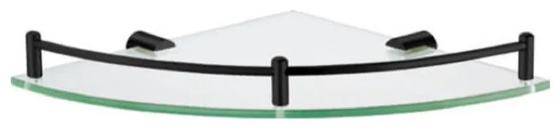 Corner Glass Shelf With Matte Black Mounting