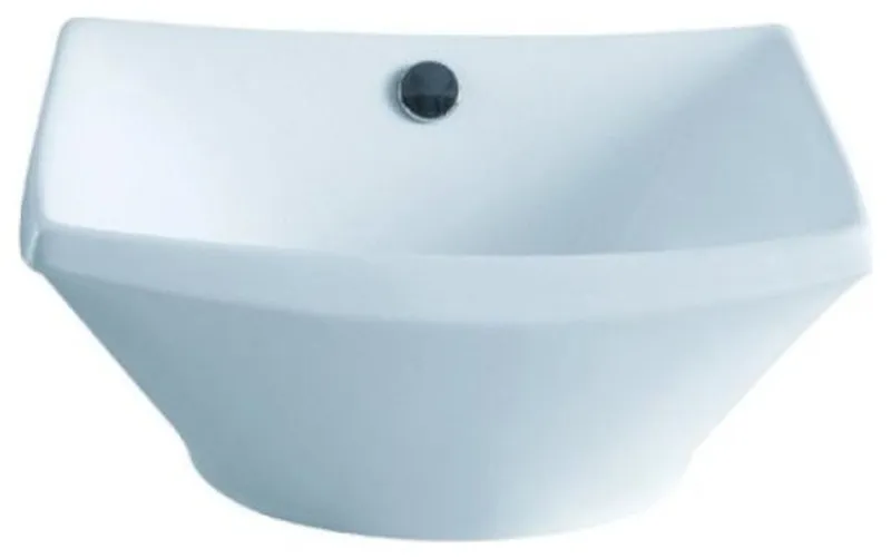 Courtyard White China Vessel Bathroom Sink with Overflow Hole EV4220