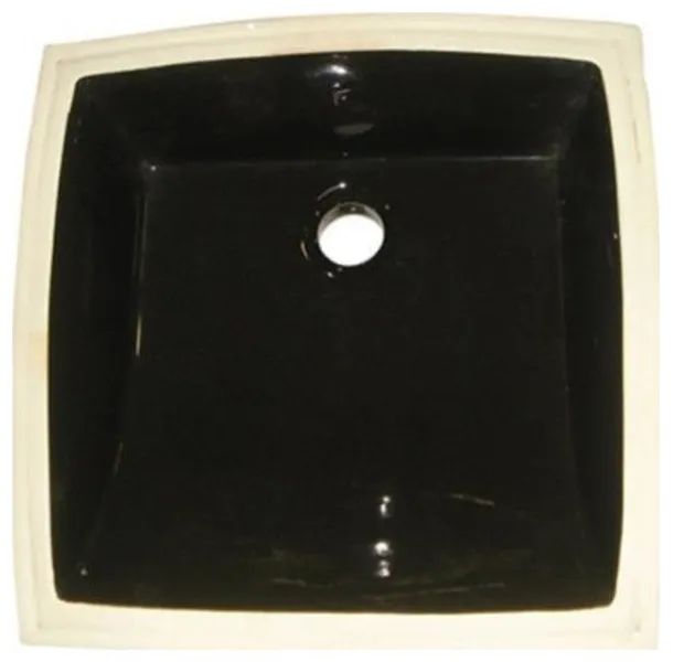Cove Black China Undermount Bathroom Sink with Overflow Hole