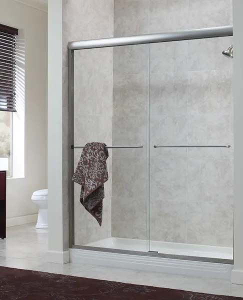 CRAFT + MAIN CVSS4265-CL Cove 65"H x 42"W Sliding Frameless - Brushed Nickel
