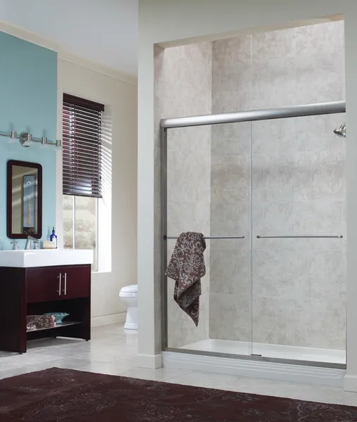 CRAFT + MAIN CVSS4872-CL Cove 72"H x 48"W Sliding Frameless - Silver
