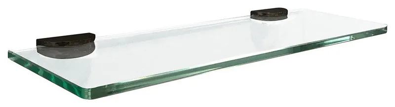 CRAFT + MAIN GCS0515 15" Glass Shower Shelf - Matte Black