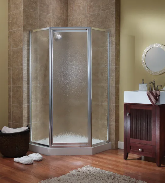 CRAFT + MAIN TDNA0470 Tides 70"H x 55-1/2"W Framed Shower - Brushed Nickel /