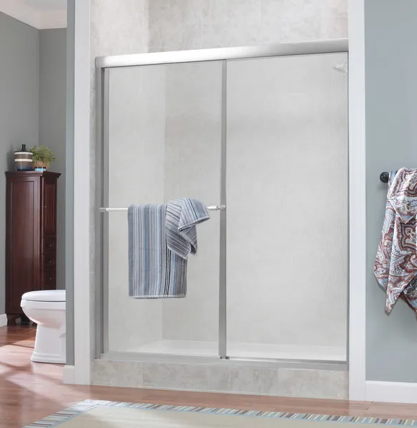 CRAFT + MAIN TDSS4870-RN Tides 70"H x 48"W Sliding Framed Shower - Silver