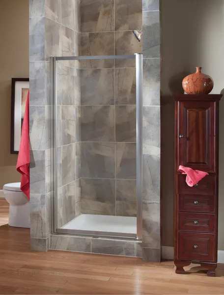 CRAFT + MAIN TDSW3565-CL Tides 65"H x 35"W Hinged Framed Shower - Silver