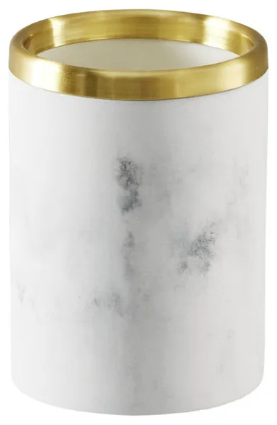 Croscill Corsica Modern Marble Bathroom Accessories, Gold, Tumbler