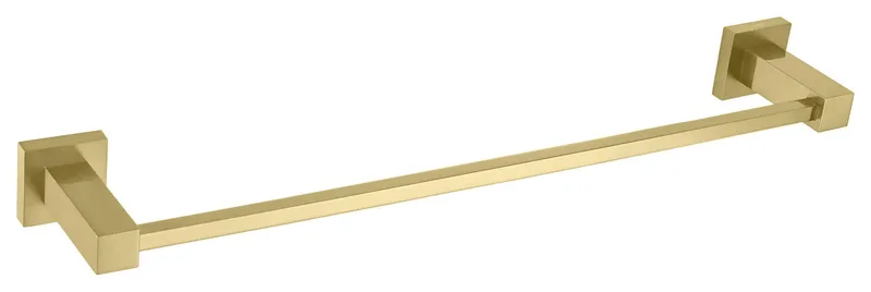 Cube Bathroom 18" Towel Bar, Brushed Gold