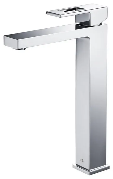 Cubic Single Handle Vessel Sink Faucet KBF1003, Chrome, W/O Drain