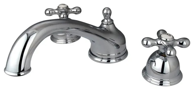 Curved Low Spout Vintage Bathtub Faucet with 2 Crossed Handles, Polished Chrome