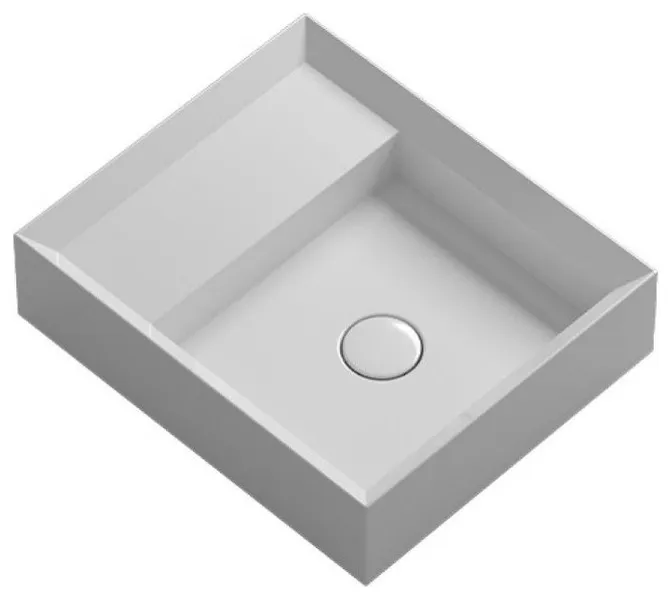 Cut 38.45 Vessel Bathroom Sink in Glossy White without Faucet Hole
