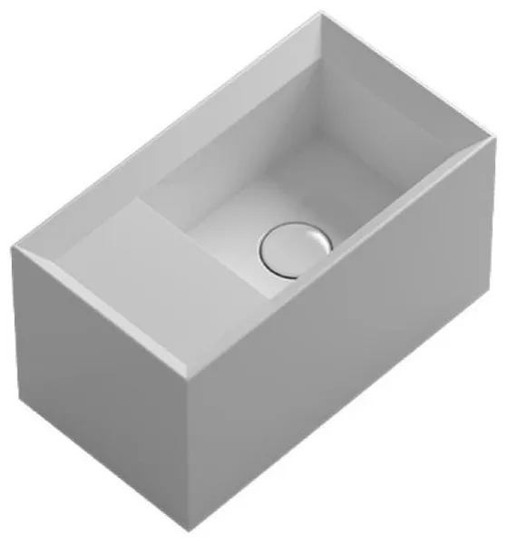 Cut 45.25 Vessel Bathroom Sink in Glossy White without Faucet Hole
