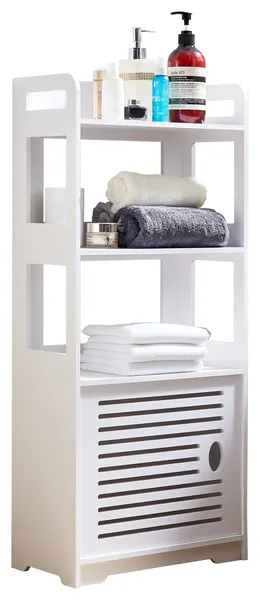 Danver Wood Bathroom Floor Storage Cabinet, White