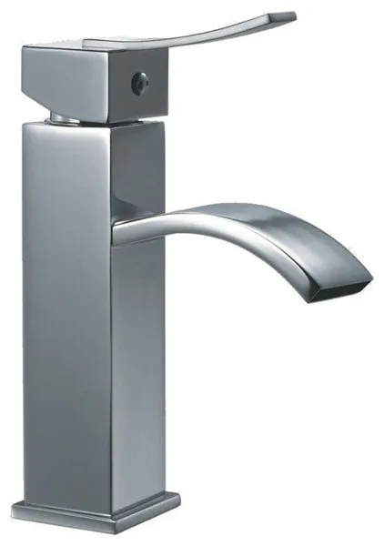 Dawn Single-Lever Square Faucet, Chrome, Pull-Up Drain With Lift Rod