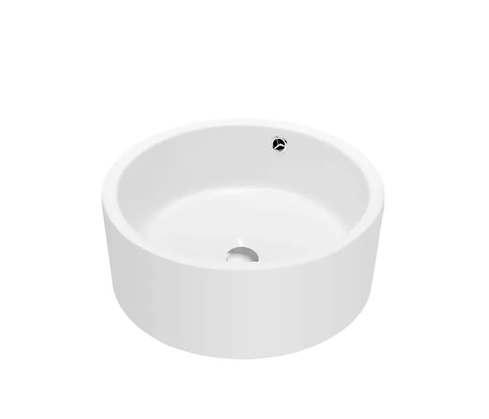 Dawn Vessel Above-Counter Cylinder Ceramic Art Basin with Overflow