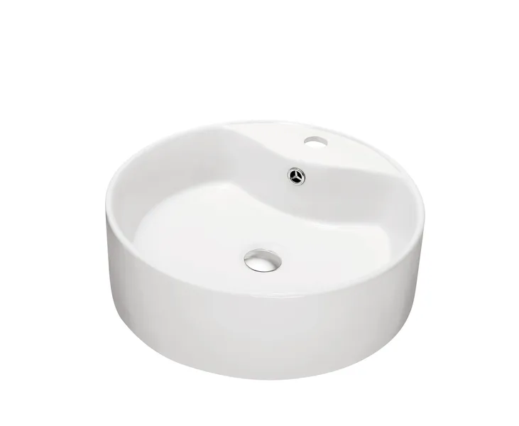 Dawn Vessel Above-Counter Round Ceramic Art Basin with single hole for faucet