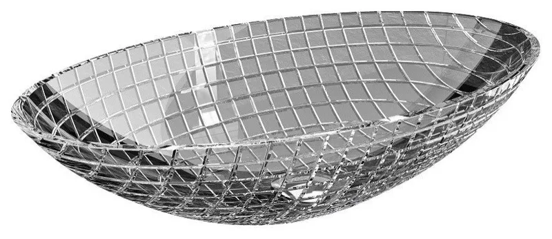 De Medici Luxor Crystal Oval Modern Sink, Transparent