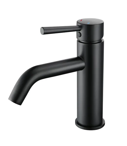 Deck Mounted Single Lever Handle Bathroom Faucet, Matte Black