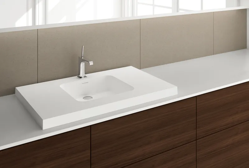 Deco Collection Lav Sink 36" With WETMAR BIO, Glossy White