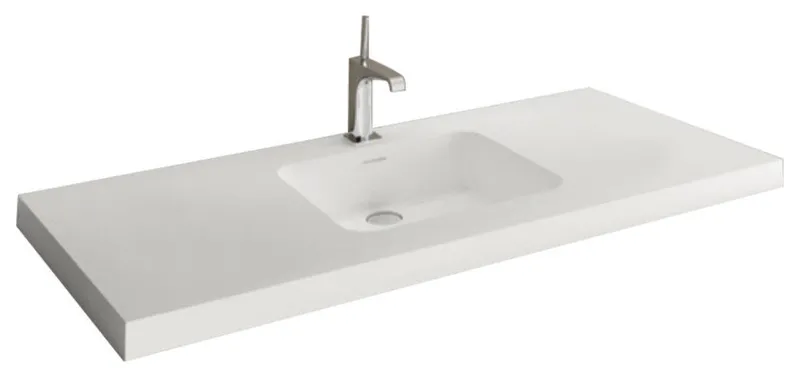 Deco Collection Lav Sink 48" With WETMAR BiO, Matte White, Double Sink