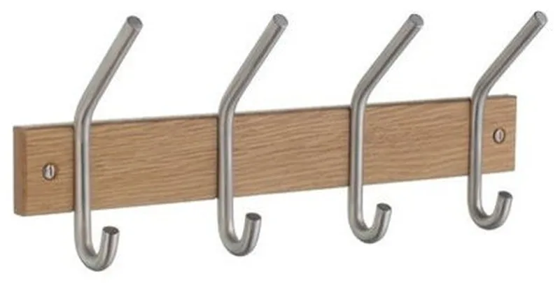 Decorative Hooks For The Home, Brushed Stainless Steel/White
