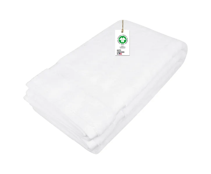 Delara 100% Organic Cotton 650 GSM Feather Touch Quick Dry Bath Sheet 36"X70", White