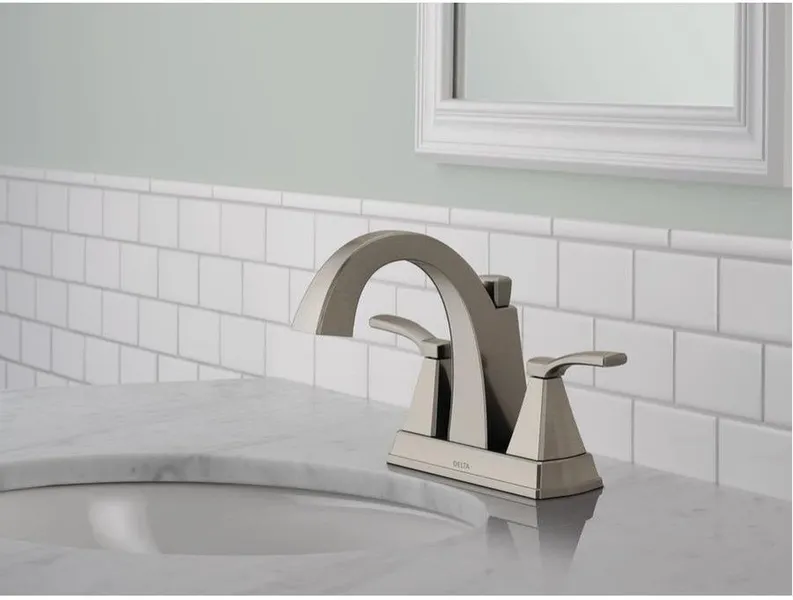 Delta 25768LF-SS Flynn Two-Handle Centerset Bathroom Faucet, Brushed Nickel
