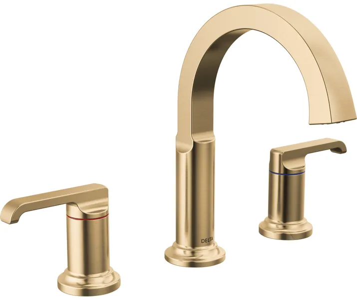 Delta 35588-DST Tetra 1.2 GPM Widespread Bathroom Faucet - Lumicoat Champagne