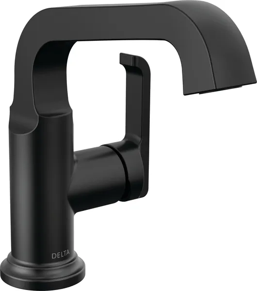 Delta 589SH-DST Tetra 1.2 GPM 1 Hole Bathroom Faucet and Push - Matte Black