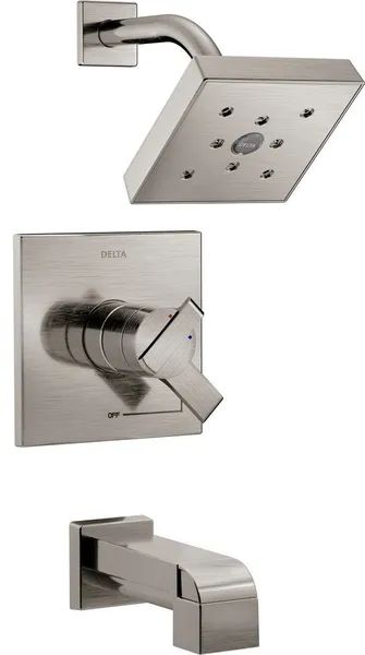 Delta Ara Monitor 17 Series H2Okinetic Tub & Shower Trim, Stainless, T17467-SS