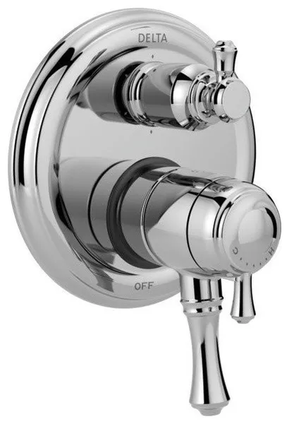 Delta Cassidy 2-Handle Monitor Valve Trim, 6-Setting Integrated Diverter, Chrome