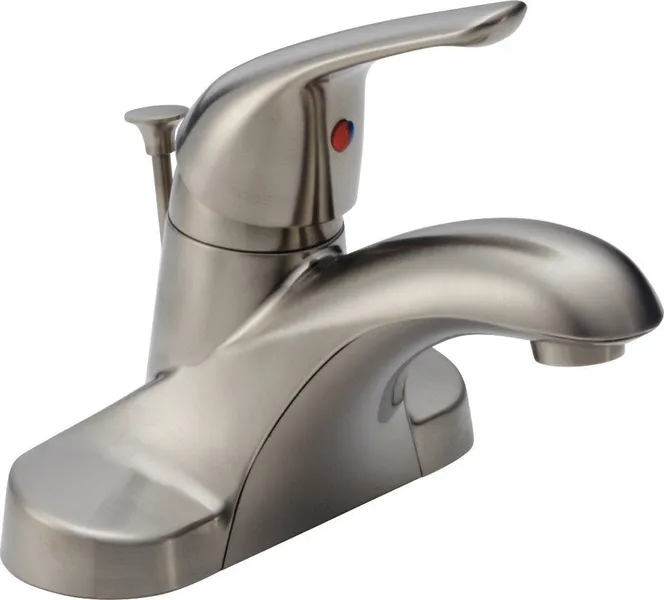 Delta Foundations Single Handle Centerset Bathroom Faucet, Stainless, B510LF-SS
