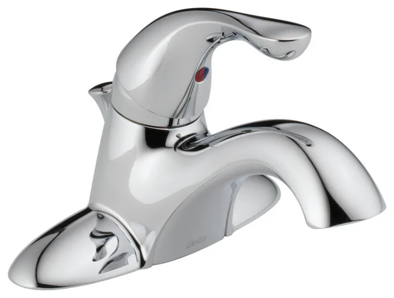 Delta Single Handle Centerset Faucet With 50/50 Pop-Up, Polished Chrome