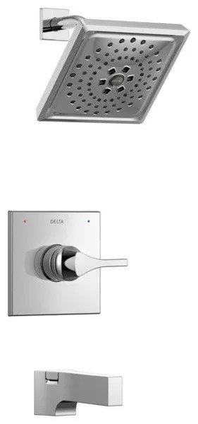 Delta Zura Monitor 14 Series H2Okinetic Tub & Shower Trim, Chrome, T14474