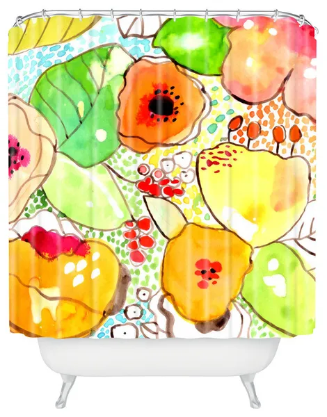 Deny Designs Cayenablanca Organic Flowers Shower Curtain