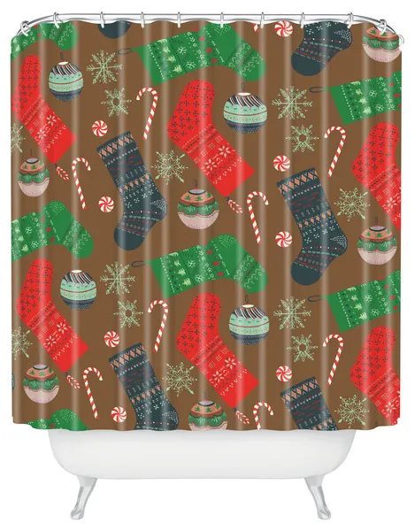 Deny Designs Pimlada Phuapradit Christmas Ornaments Shower Curtain