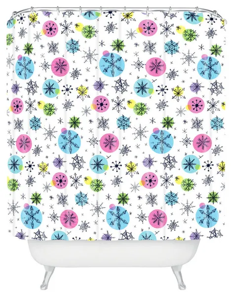 Deny Designs Sam Osborne Snowflake Doodles Shower Curtain