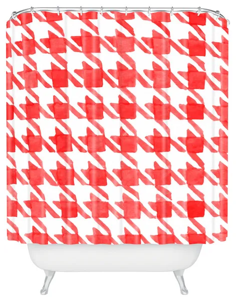 Deny Designs Social Proper Candy Houndstooth Shower Curtain