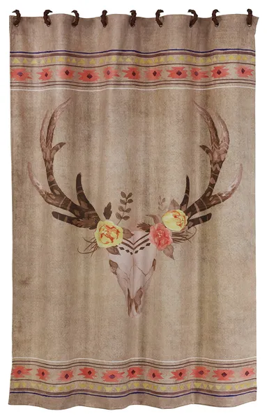 Desert Skull Shower Curtain, 72"x72", 1 Piece
