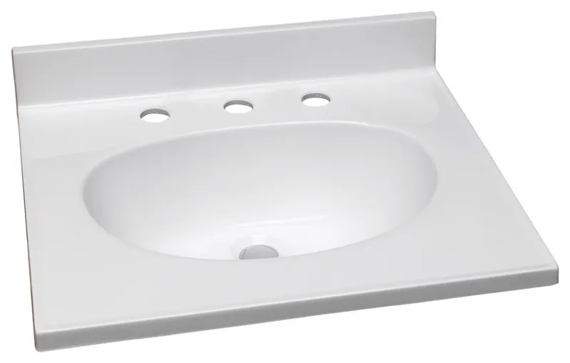 Design House 554865 61" Engineered Stone Vanity Top - Solid White