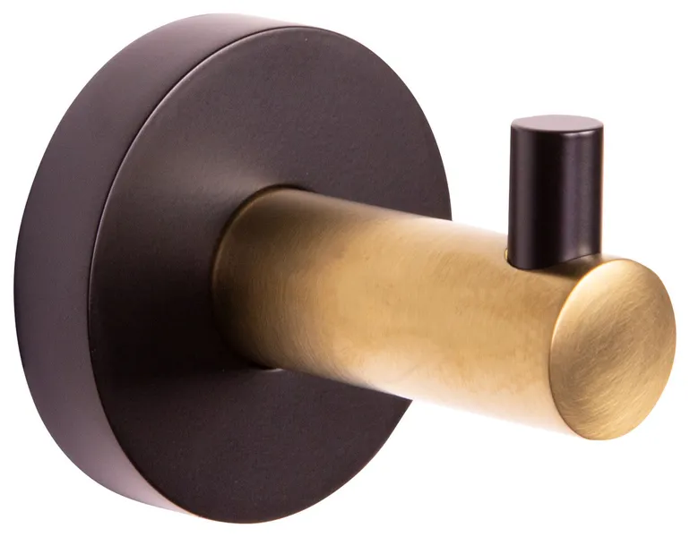 Design House 582734 Kelton Single Robe Hook - Matte Black/Satin Gold