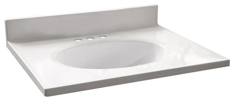 Design House 586180 25" Cultured Marble Vanity Top - Solid White