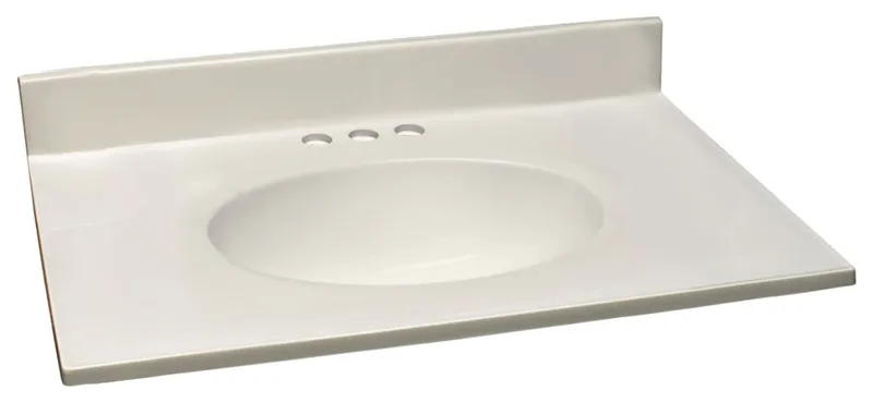 Design House 586289 31" Cultured Marble Vanity Top - White on White