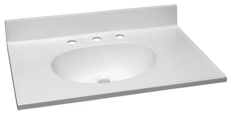 Design House 586362 31" Cultured Marble Vanity Top, Solid White
