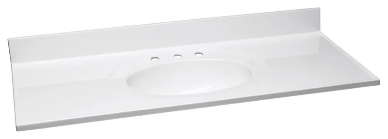 Design House 586388 49" Cultured Marble Vanity Top - Solid White