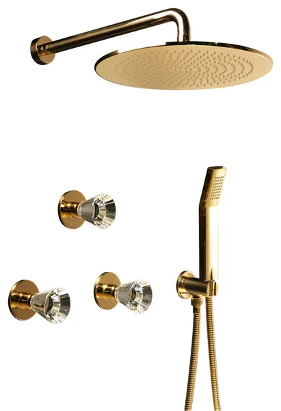Diamond Complete Shower System, Polished Gold