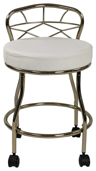 Diana X-Back Vanity Bench with Casters, Chrome