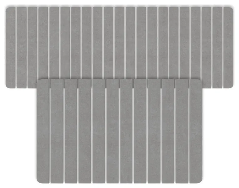 Diatomite Quick-Dry Stone Bath Mat Set, Gray, X-Large/Large Mats
