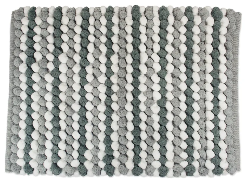 DII Gray Microfiber Stripe Bath Mat
